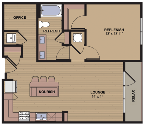 A1M_1BD 1 Bath_855sqft